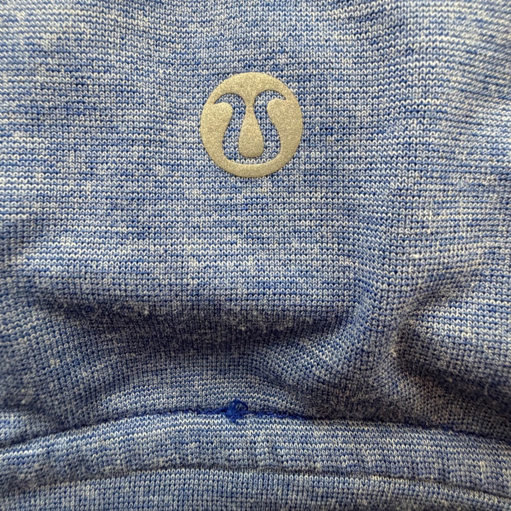 Lululemon Mens Metal Vent Tech Long Sleeve Shirt Blue Heather Chest Pocket L - Picture 7 of 8